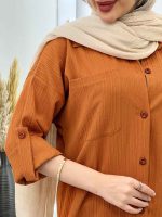 شومیز کراش آستین بند دار کد 4532 - تصویر 14