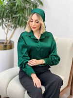 شومیز ساتن سلین کد 4380 - تصویر 9