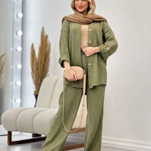 ست مانتو و شلوار تک جیب کد 4338