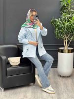 مانتو لینن سرشانه ژیله کد 4453 - تصویر 16