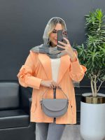 مانتو لینن سرشانه ژیله کد 4343 - تصویر 6