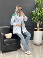 مانتو لینن سرشانه ژیله کد 4343 - تصویر 20