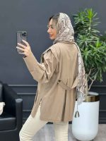 مانتو لینن سرشانه ژیله کد 4453 - تصویر 3