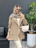 مانتو لینن سرشانه ژیله کد 4453 - تصویر 7