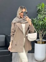 مانتو لینن سرشانه ژیله کد 4343 - تصویر 2