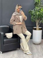 مانتو لینن سرشانه ژیله کد 4343 - تصویر 16