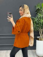 مانتو لینن دو جیب آستین پاگن کد 4289 - تصویر 17