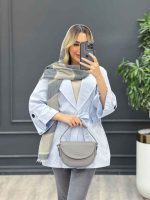 مانتو لینن دو جیب آستین پاگن کد 4289