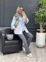 مانتو لینن دو جیب آستین پاگن کد 4289 - تصویر 13