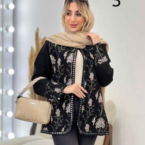 مانتو جلو باز آینه دوزی کد 4352