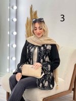 مانتو جلو باز آینه دوزی کد 4352 - تصویر 12