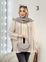 مانتو جلو باز آینه دوزی کد 4352 - تصویر 2