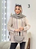 مانتو جلو باز آینه دوزی کد 4352 - تصویر 16