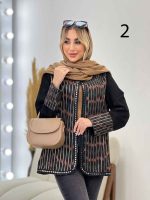 مانتو جلو باز آینه دوزی کد 4352 - تصویر 17