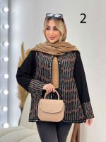 مانتو جلو باز آینه دوزی کد 4352 - تصویر 6