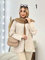 مانتو جلو باز آینه دوزی کد 4352 - تصویر 9