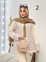 مانتو جلو باز آینه دوزی کد 4352 - تصویر 11