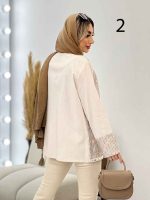 مانتو جلو باز آینه دوزی کد 4352 - تصویر 15