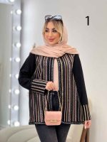 مانتو جلو باز آینه دوزی کد 4352 - تصویر 3