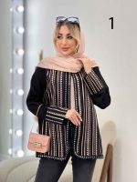 مانتو جلو باز آینه دوزی کد 4352 - تصویر 14