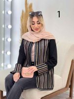 مانتو جلو باز آینه دوزی کد 4352 - تصویر 5