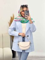 مانتو لینن چهاردکمه پشت پاگن کد 4372 - تصویر 4