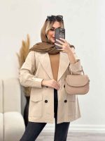 مانتو لینن چهاردکمه پشت پاگن کد 4372 - تصویر 5