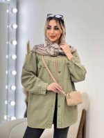 مانتو کتان رنگی دو جیب کد 4374 - تصویر 31