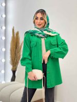 مانتو کتان رنگی دو جیب کد 4374 - تصویر 4