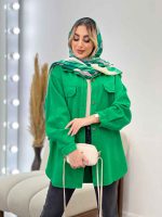 مانتو کتان رنگی دو جیب کد 4374 - تصویر 13