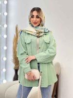 مانتو کتان رنگی دو جیب کد 4374 - تصویر 25