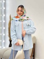 مانتو کتان رنگی دو جیب کد 4374 - تصویر 28