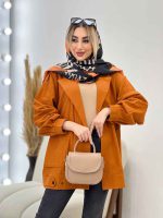 مانتو لینن دو جیب پایین پاگن کد 4371 - تصویر 4