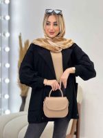 مانتو لینن دو جیب پایین پاگن کد 4371 - تصویر 15