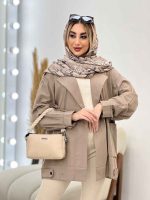 مانتو لینن دو جیب پایین پاگن کد 4371 - تصویر 18