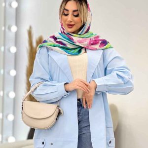 مانتو لینن دو جیب پایین پاگن کد 4371