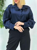 شومیز ساتن سلین کد 4438 - تصویر 17