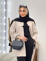مانتو یقه چاک آستین پاکتی کد 4304 - تصویر 11