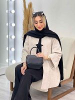 مانتو یقه چاک آستین پاکتی کد 4304 - تصویر 3