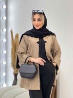 مانتو یقه چاک آستین پاکتی کد 4304 - تصویر 14