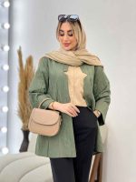 مانتو یقه چاک آستین پاکتی کد 4304 - تصویر 2