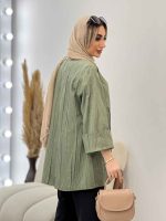 مانتو یقه چاک آستین پاکتی کد 4304 - تصویر 9