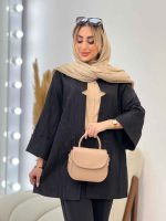 مانتو یقه چاک آستین پاکتی کد 4304 - تصویر 12