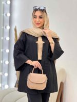 مانتو یقه چاک آستین پاکتی کد 4304 - تصویر 4