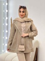 مانتو ژاکارد دو جیب مروارید کد 4330 - تصویر 3