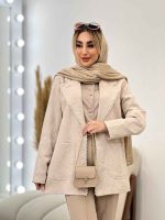 مانتو ژاکارد دو جیب مروارید کد 4330 - تصویر 10
