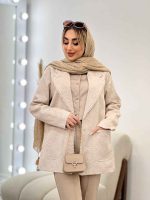 مانتو ژاکارد دو جیب مروارید کد 4330 - تصویر 13