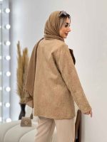 مانتو ژاکارد دو جیب مروارید کد 4330 - تصویر 16