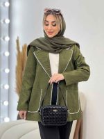 مانتو ژاکارد دو جیب مروارید کد 4330 - تصویر 2