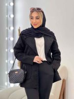 مانتو ژاکارد دو جیب مروارید کد 4330 - تصویر 9